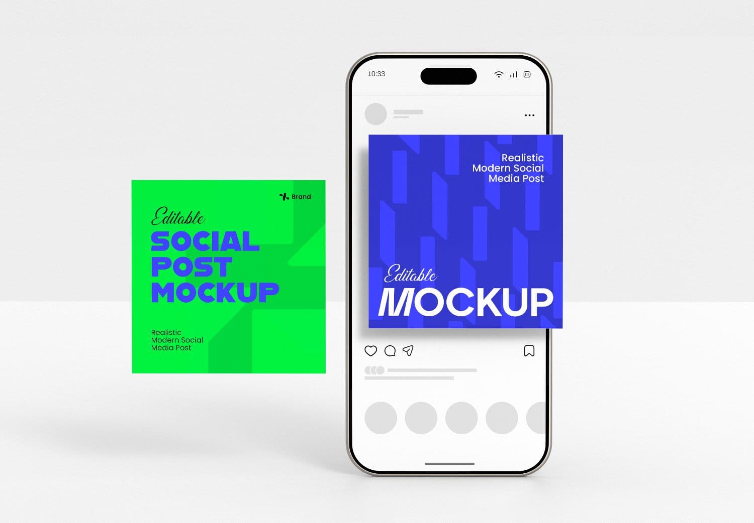 iPhone 15 Pro Social Media Post Mockup - Editable & Realistic Design Template