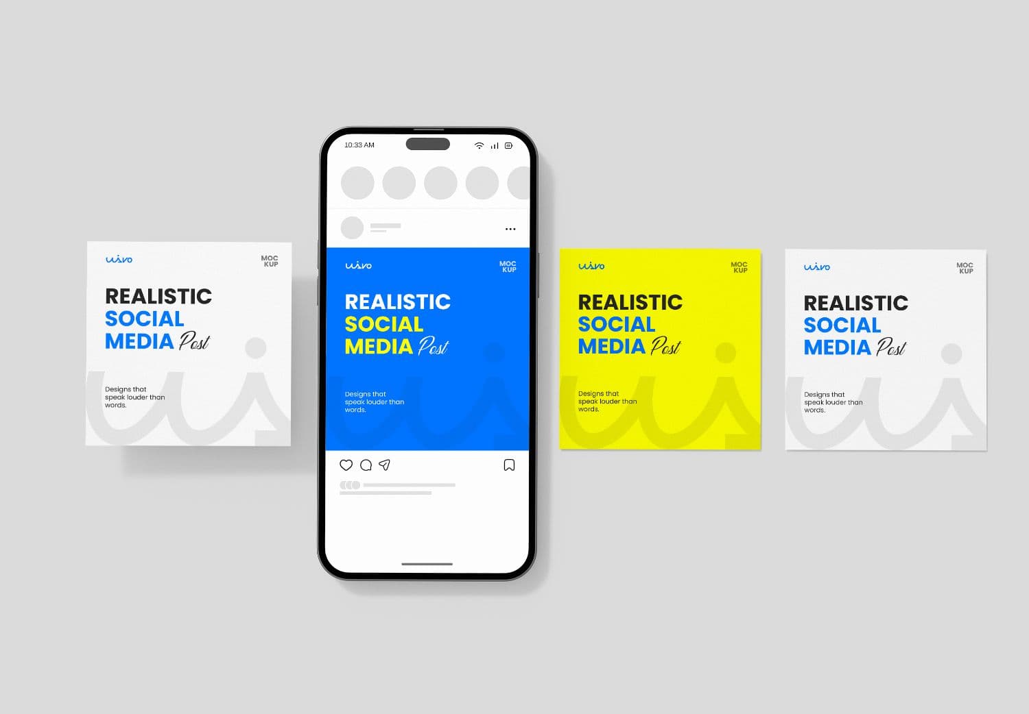 Social Media Post Mockup Templates for iPhone 15 Pro Presentations