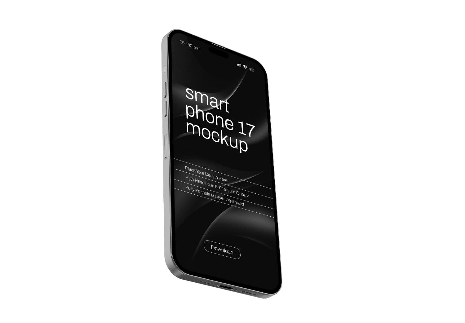 Smartphone 17 Mockup with Sleek Black Screen for High Quality Design Portfolios