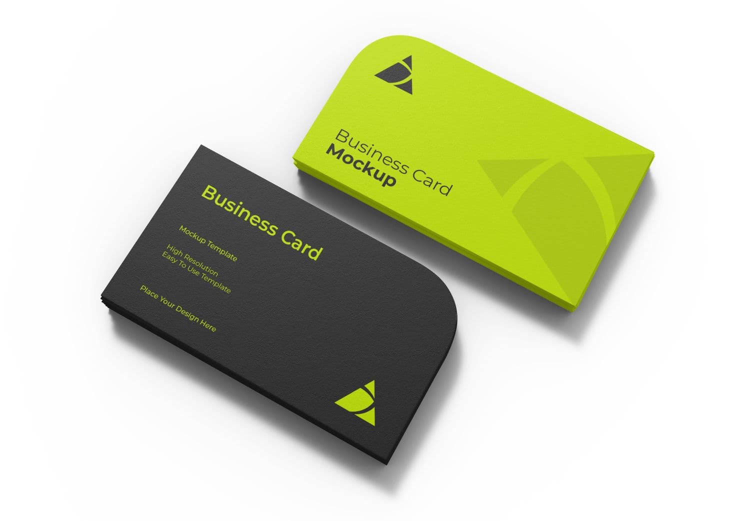Vibrant Business Card Mockup with Rounded Edges