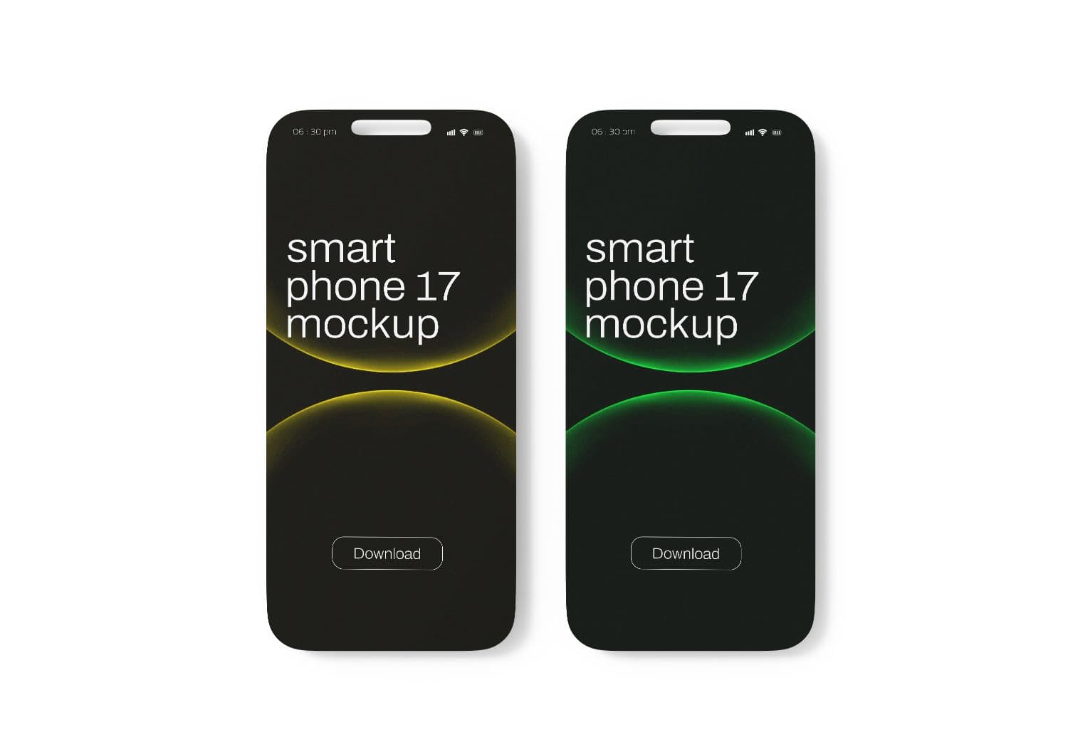 Smartphone 17 Mockup with Dual Color Themes