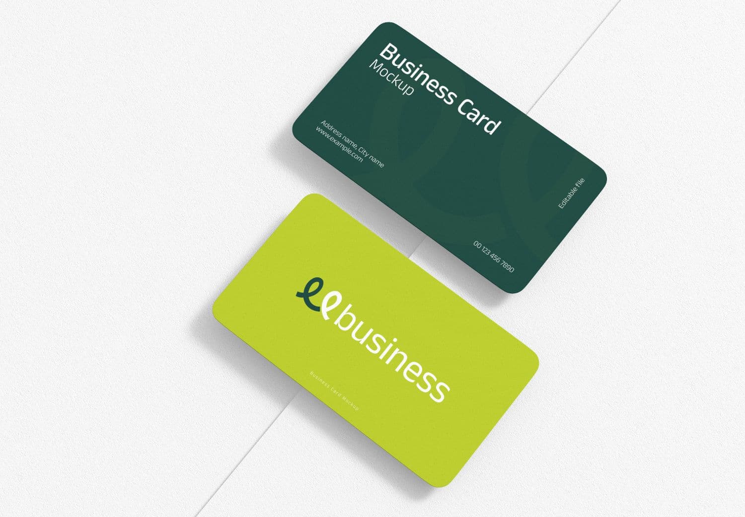 Business Card Mockup in Green and Lime Colors