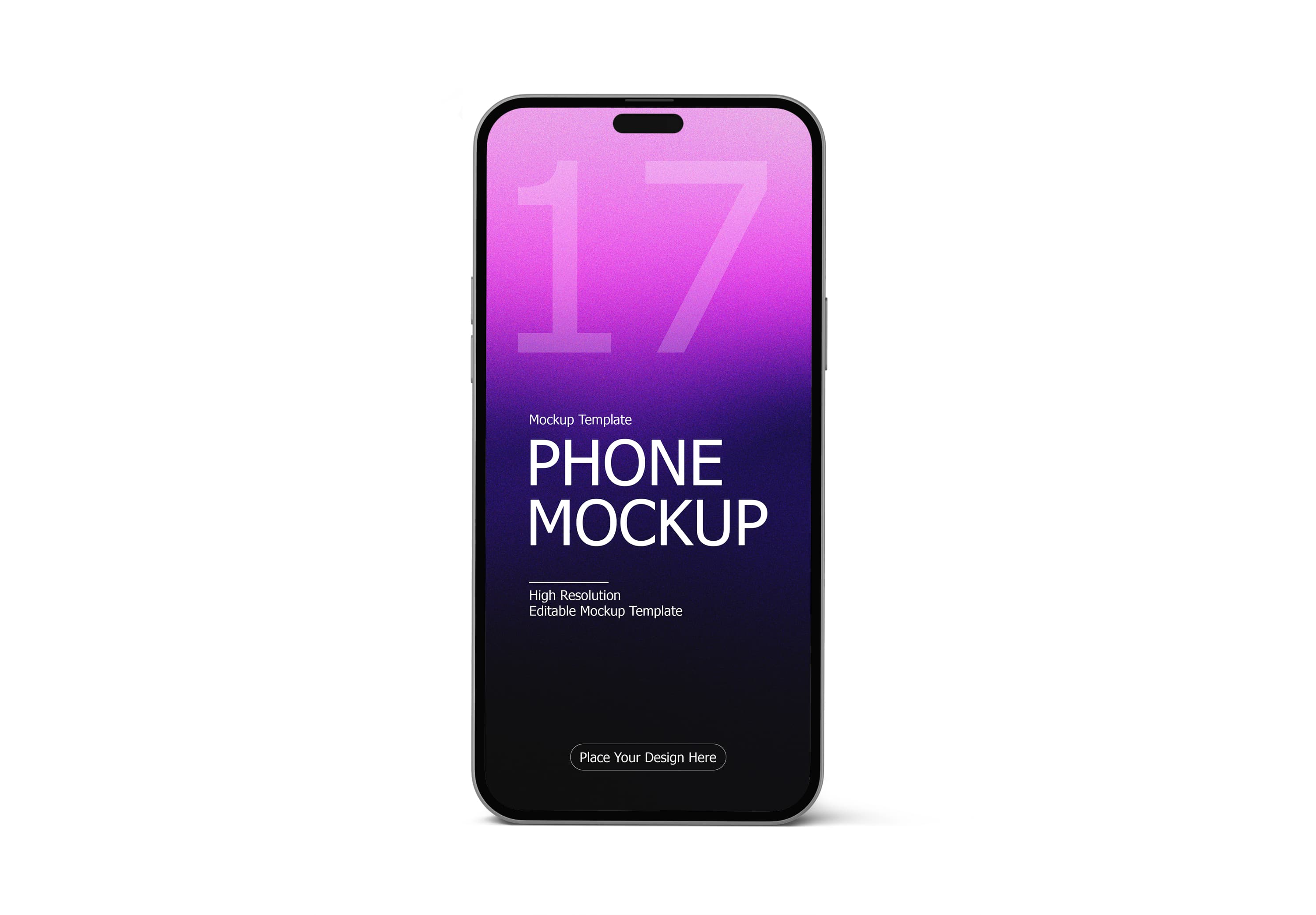 Realistic Poster Mockup on Textured Gray Phone