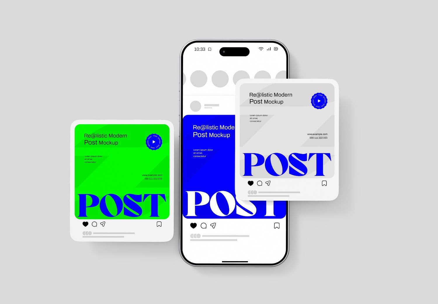 Modern Social Post Mockup for iPhone Display