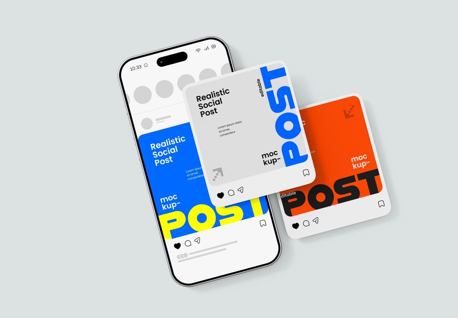 Realistic Social Post Mockup for iPhone Feed