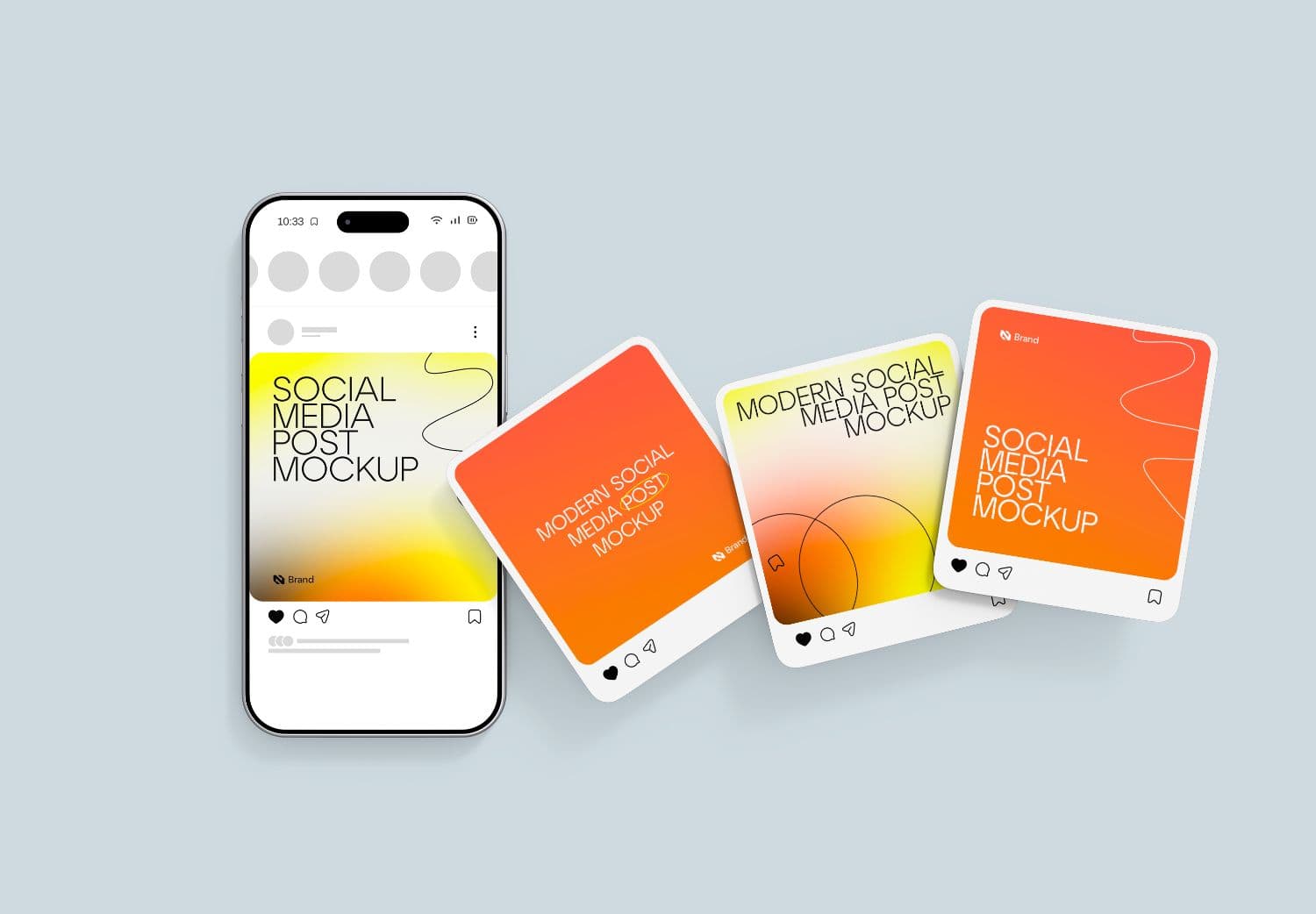 Modern Social Media Post Mockup for iPhone