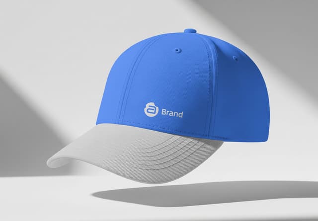 Blue Two-Tone Baseball Cap Mockup Display