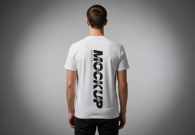 Men White t-shirt Back View Mockups