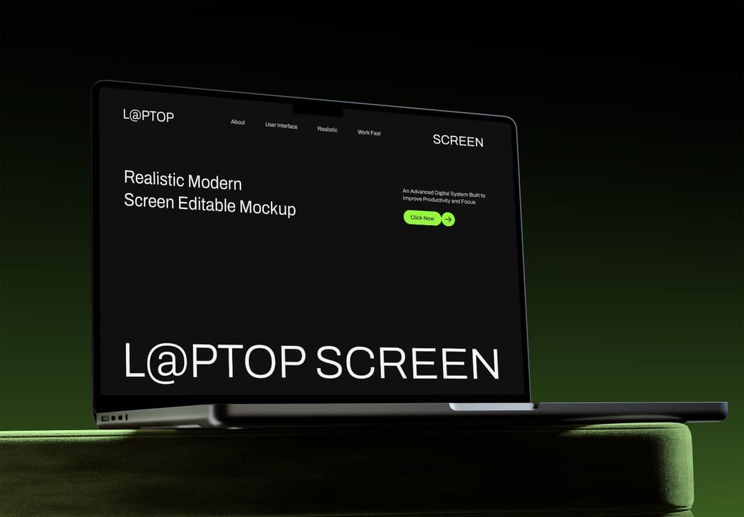 PSD Laptop Mockup for Website and UI Design Showcase | MockupHive