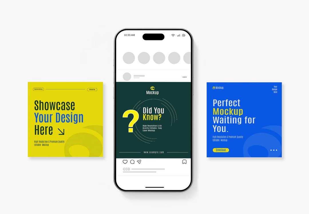 iPhone 15 Design Showcase Mockup