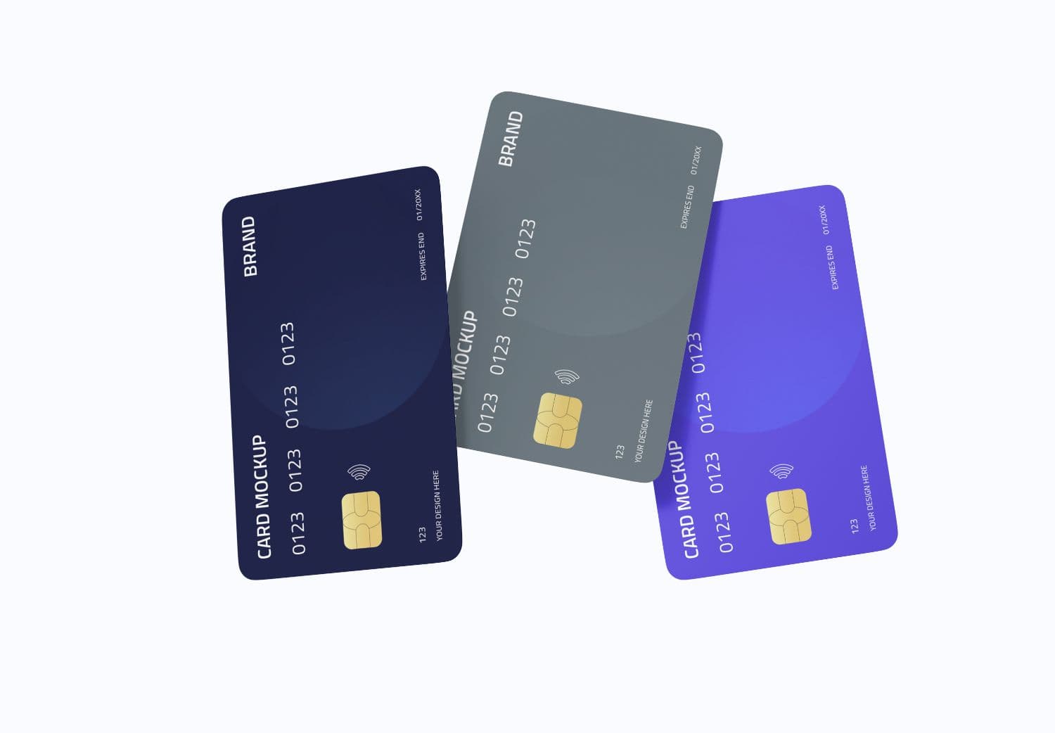 Modern Credit Card Mockup for BRAND with Contactless