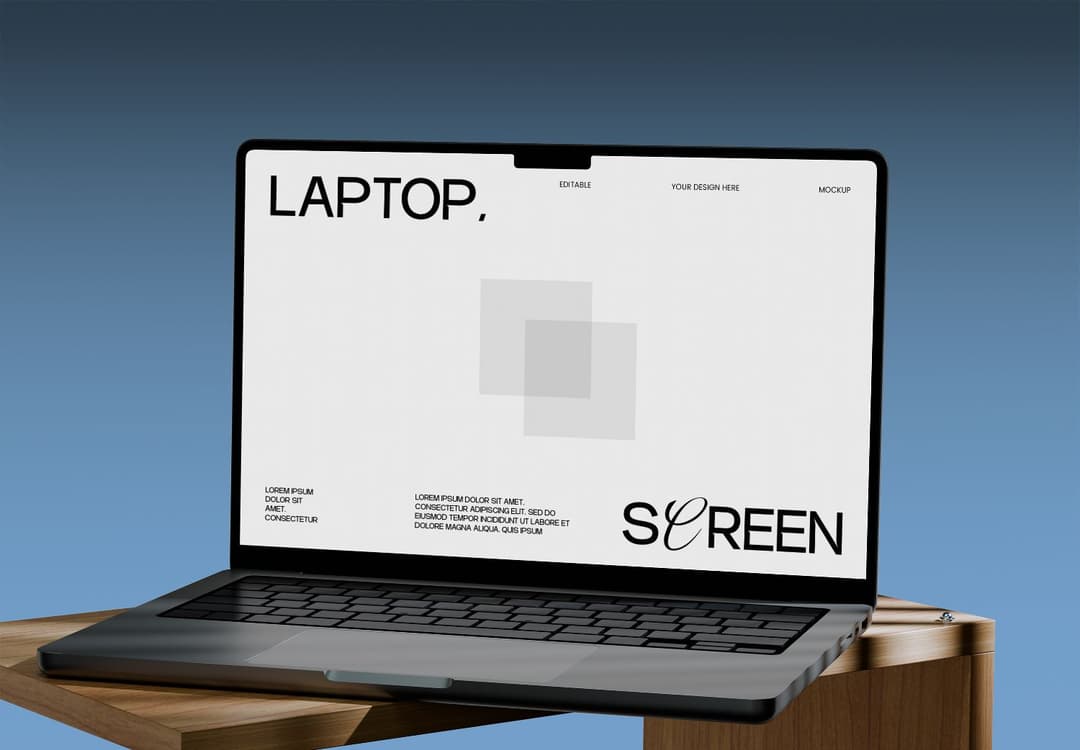 Sleek Modern Laptop Mockup for Web Design Projects