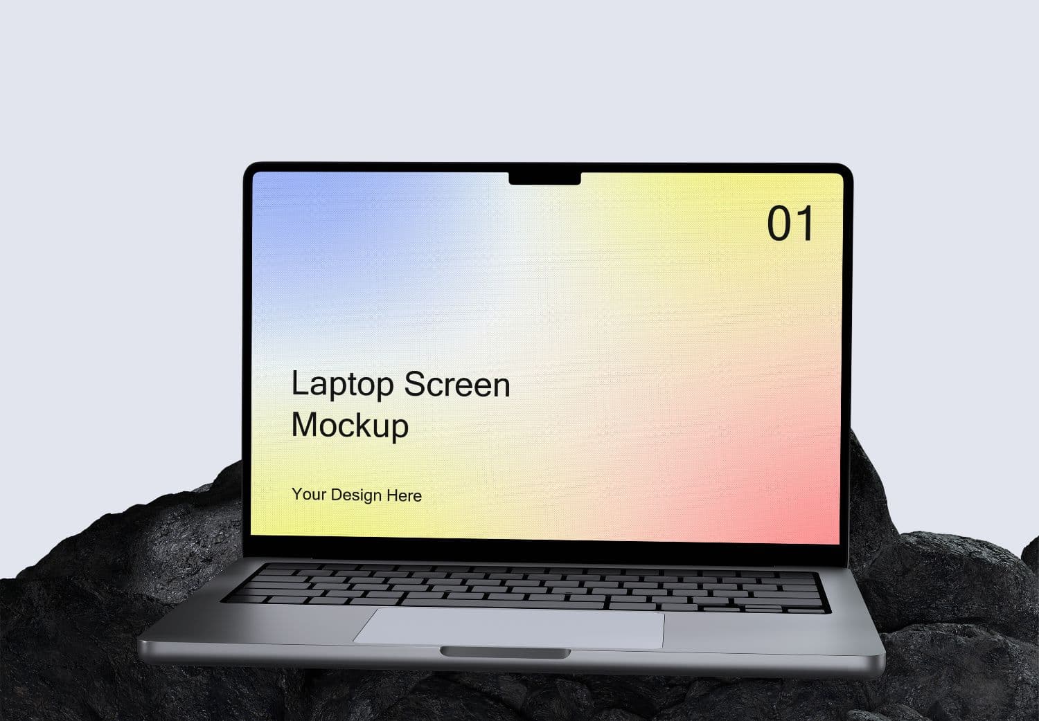 Gradient Laptop Screen Mockup for Designers | MockupHive