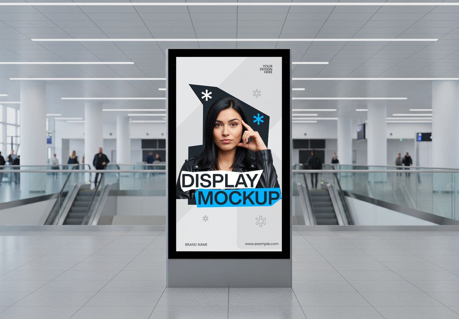 Modern Airport Digital Display Mockup for Brand Marketing