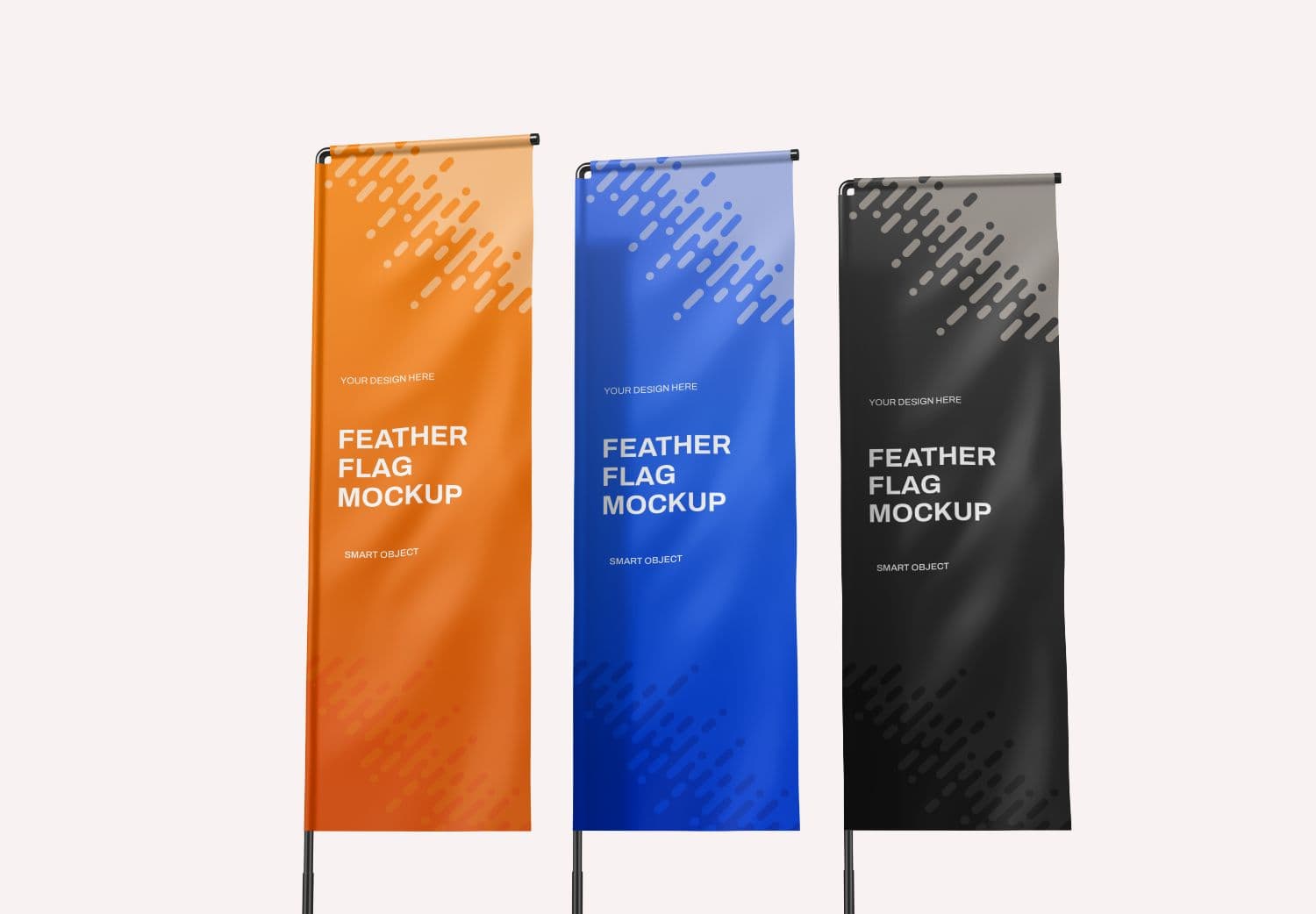 Three Color Feather Flag Mockup for Events