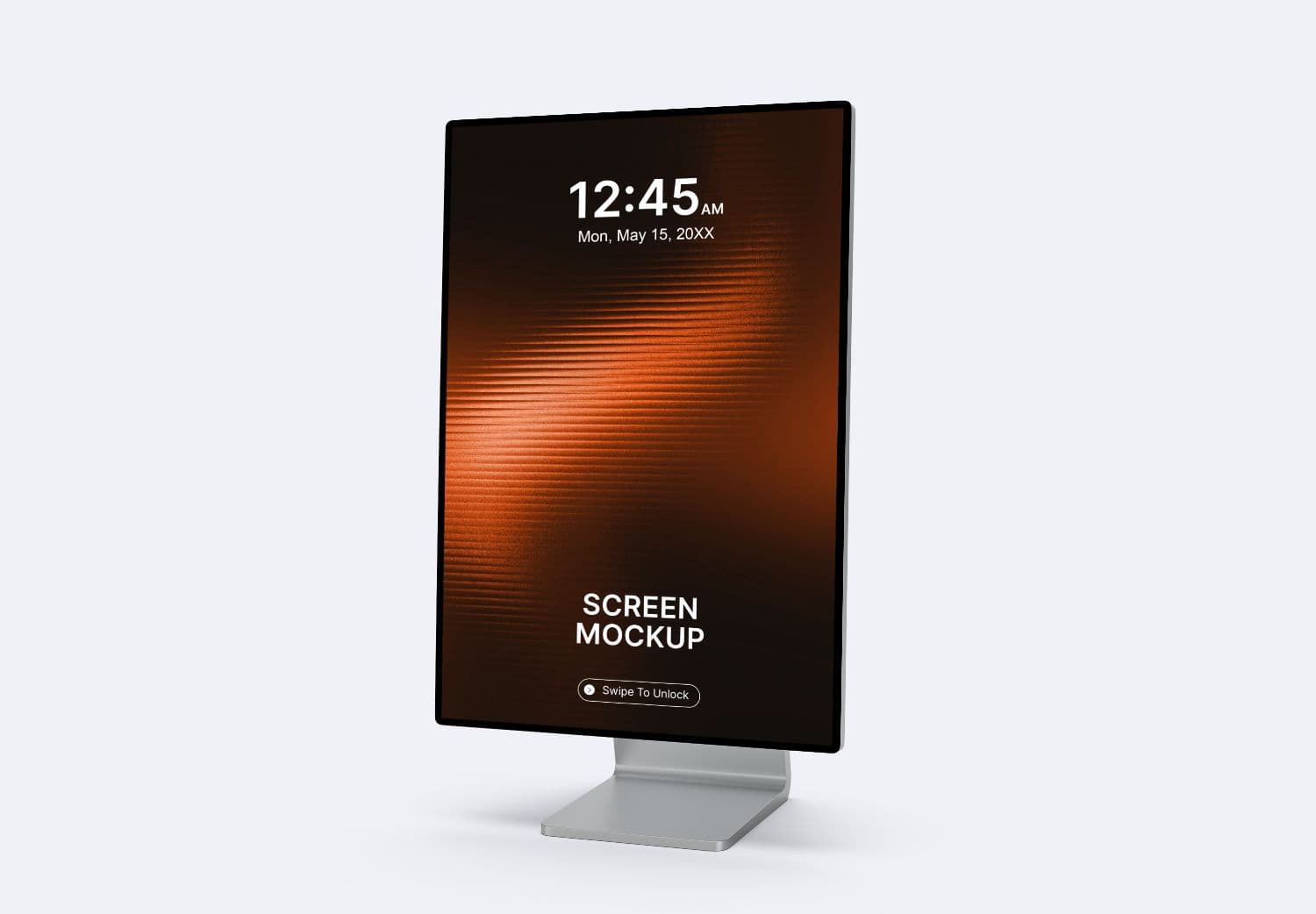 Orange Desktop Monitor Screen Mockup Display
