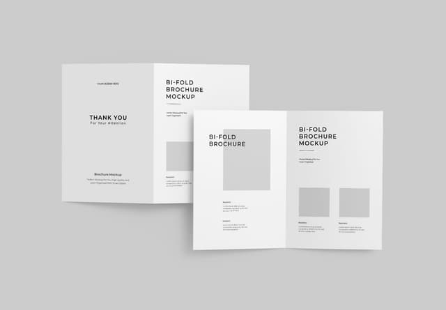 Bi-Fold Brochure Mockup Clean Minimalist Design