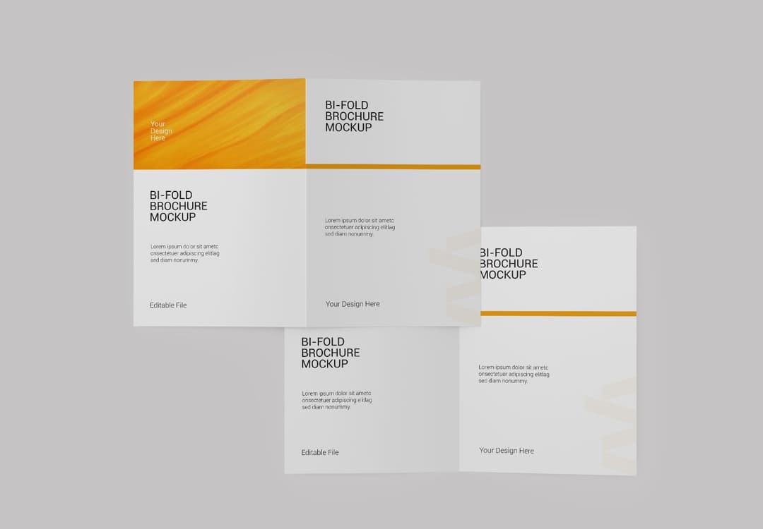 Free Bi-Fold Brochure Mockup Editable Design Template