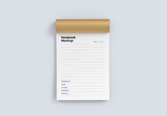 Kraft Paper Notebook Mockup Top View