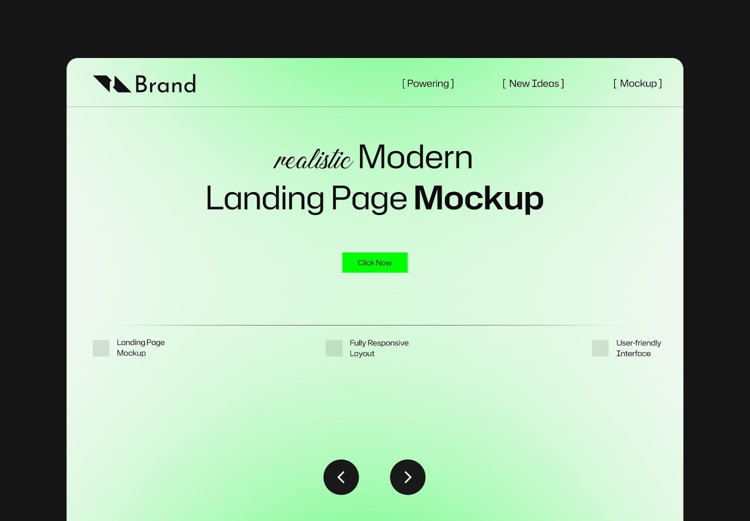 Realistic Modern Web Landing Page Mockup for Branding