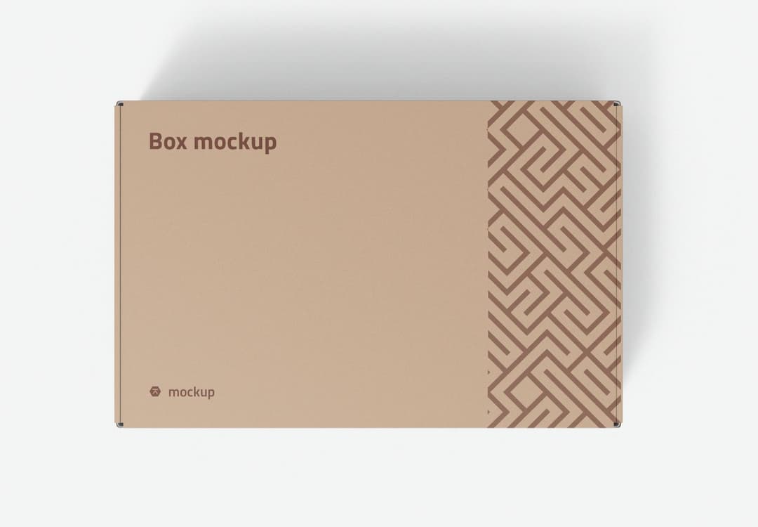 Minimal Kraft Shipping Box Mockup Pattern Accent