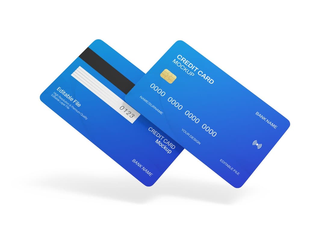 Floating Dual Credit Card Mockup