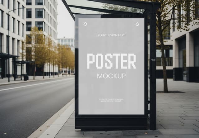 Bus Stop Poster Mockup for Brand Design