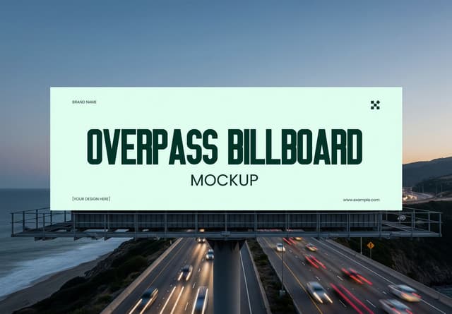 Overpass Billboard Mockup for Highway Advertising