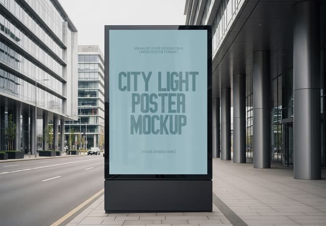 Urban City Light Poster Mockup Display Design