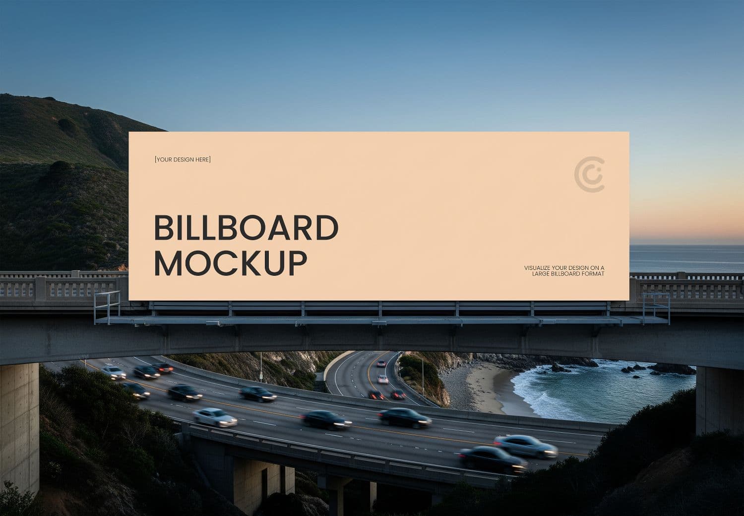 Coastal Highway Billboard Mockup Display Design