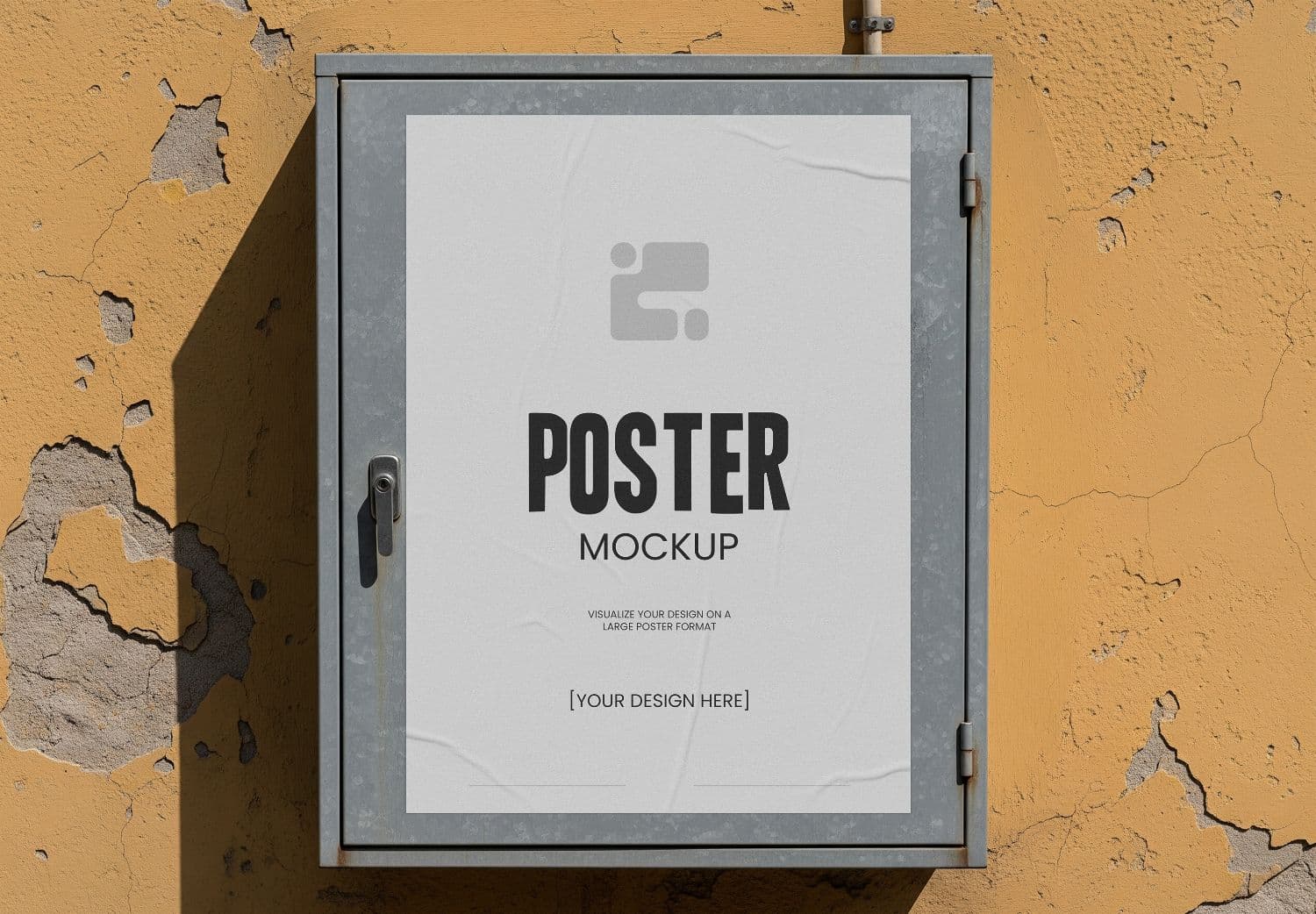 Bulletin Board Poster Mockup on Textured Wall