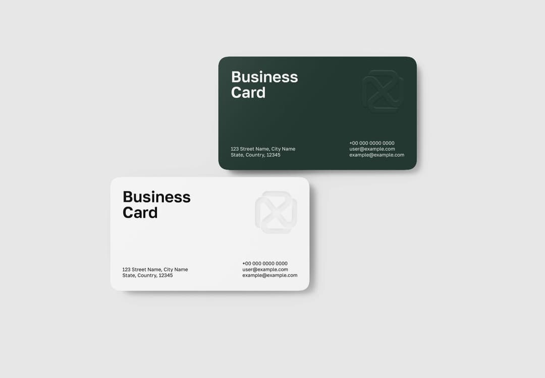 Front View Dual Business Card Mockup