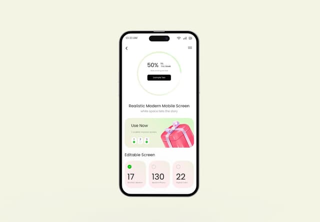 iPhone Dashboard Screen Mockup Analytics Display