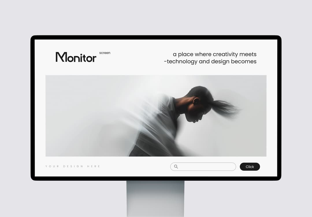Desktop Monitor Screen Mockup Website Display | MockupHive