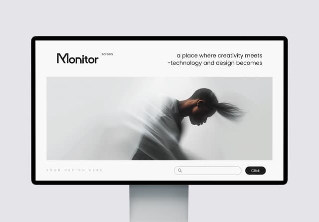 Desktop Monitor Screen Mockup Website Display