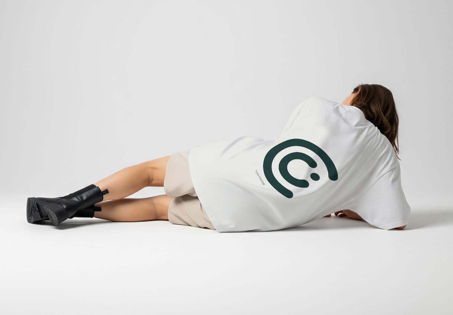 Oversized T-Shirt Back View Mockup with Model Pose
