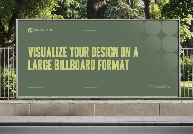 Outdoor Horizontal Billboard Advertising Mockup