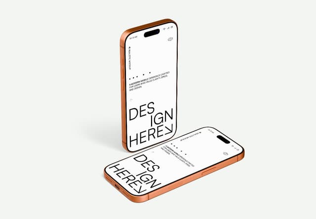 iPhone 17 Pro Copper Dual Angle Screen Mockup