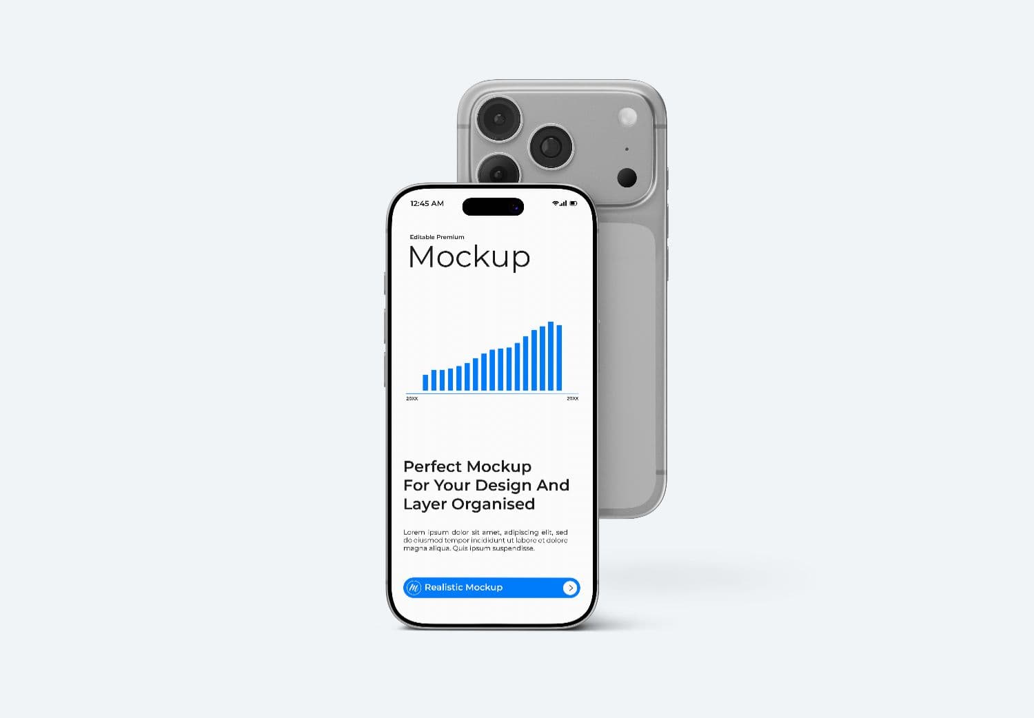 iPhone 17 Pro Front & Back Mockup – Clean PSD Template
