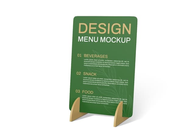 Restaurant Menu Board Stand Mockup Template