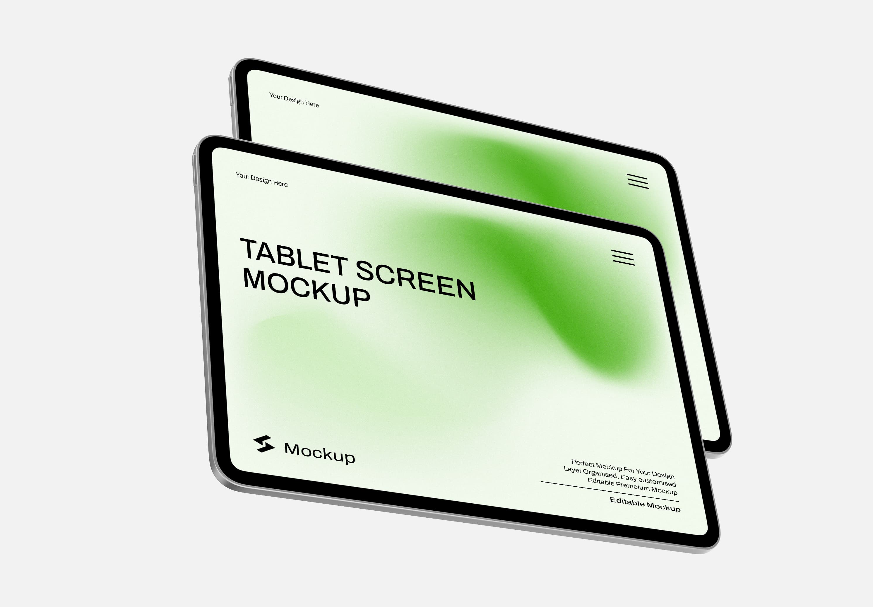 Realistic Tablet Screen Mockup for UI Design