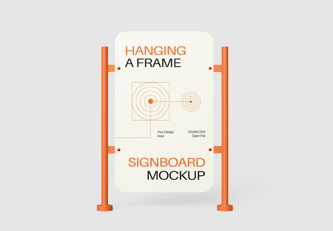 Minimal Hanging Signboard Mockup