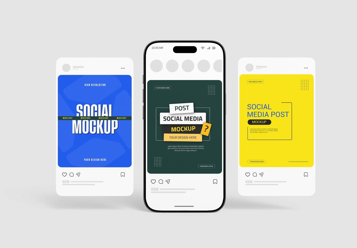 Social Media Square Post Mockup Set