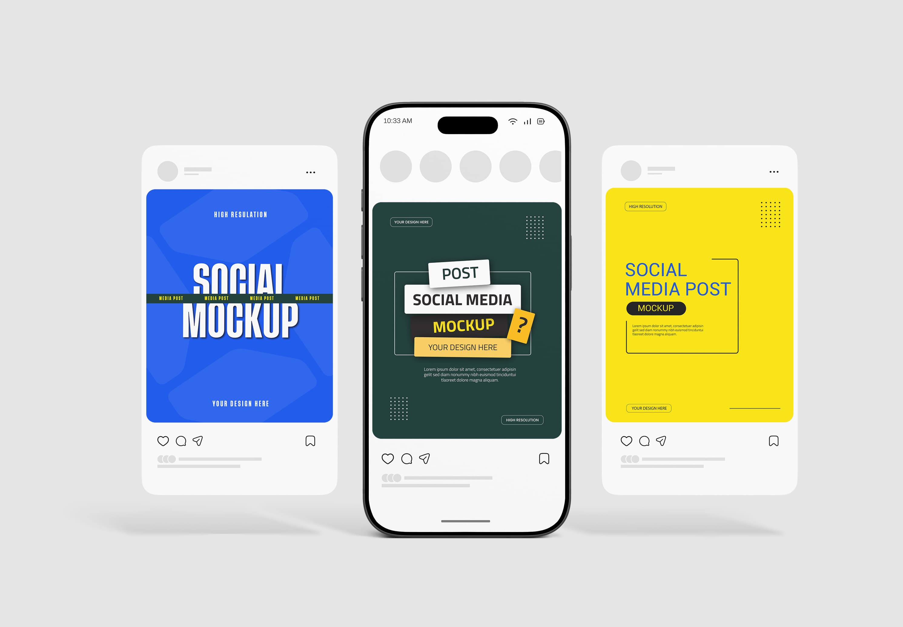 Social Media Square Post Mockup Set
