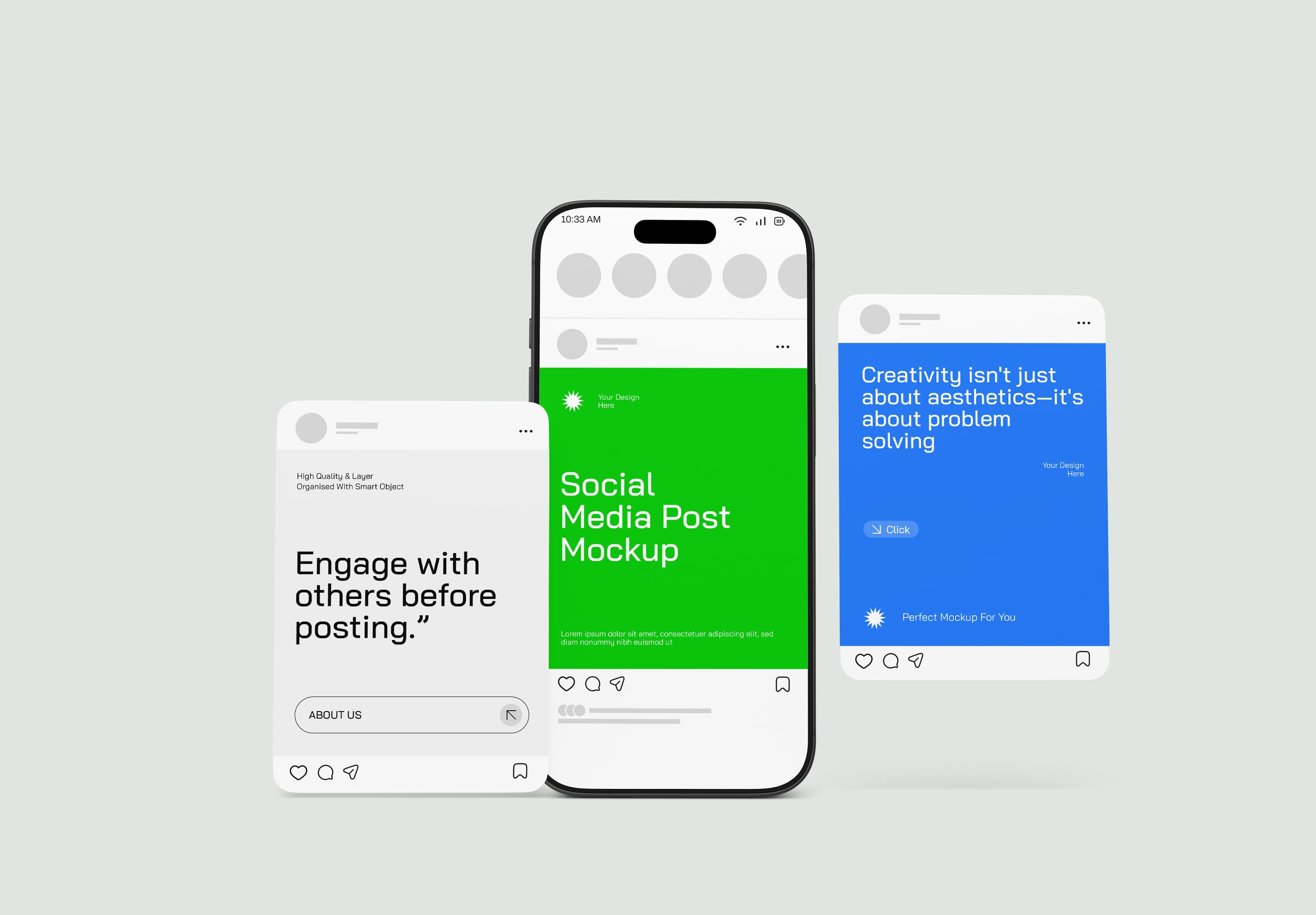 Minimal Social Media Post Mockup for Mobile Branding | MockupHive