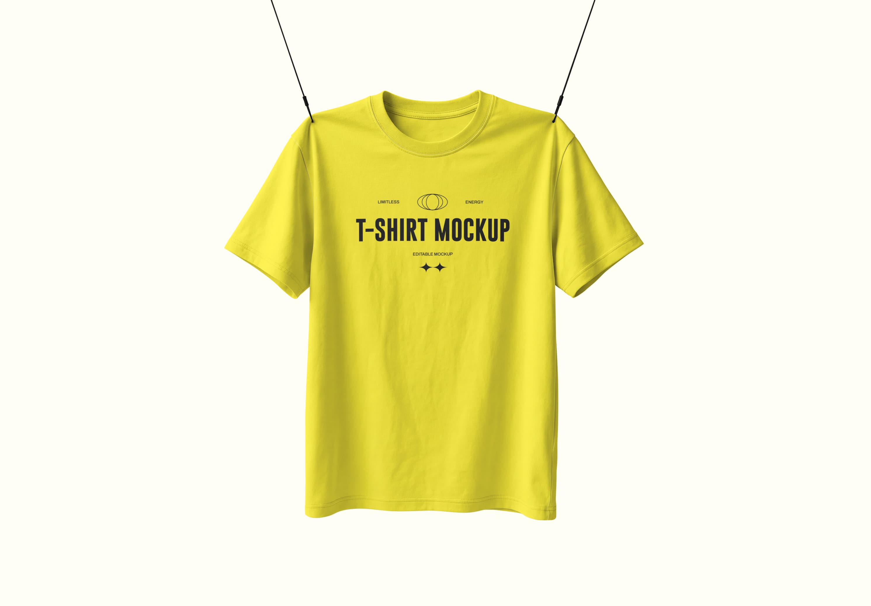 Yellow T-Shirt Hanging Mockup Editable Design | MockupHive