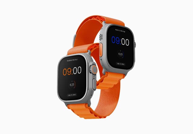 Realistic Smartwatch Mockup with Orange Band Display