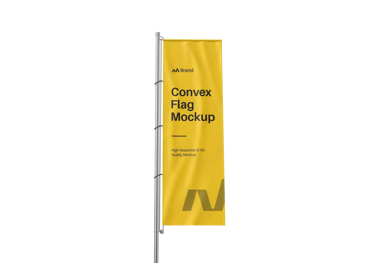 Vertical Convex Flag Mockup