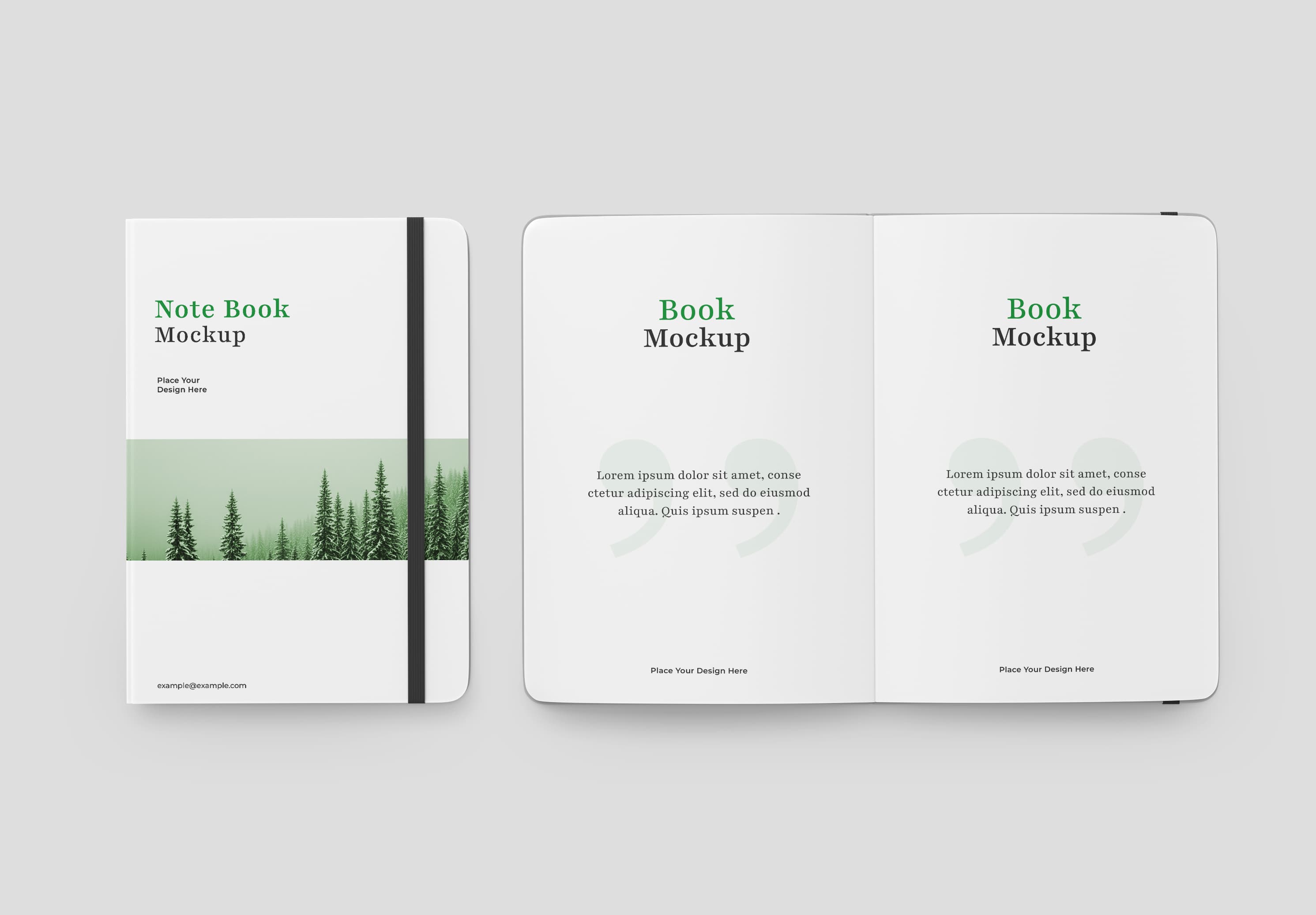 Minimal Notebook Mockup With Open Pages | MockupHive