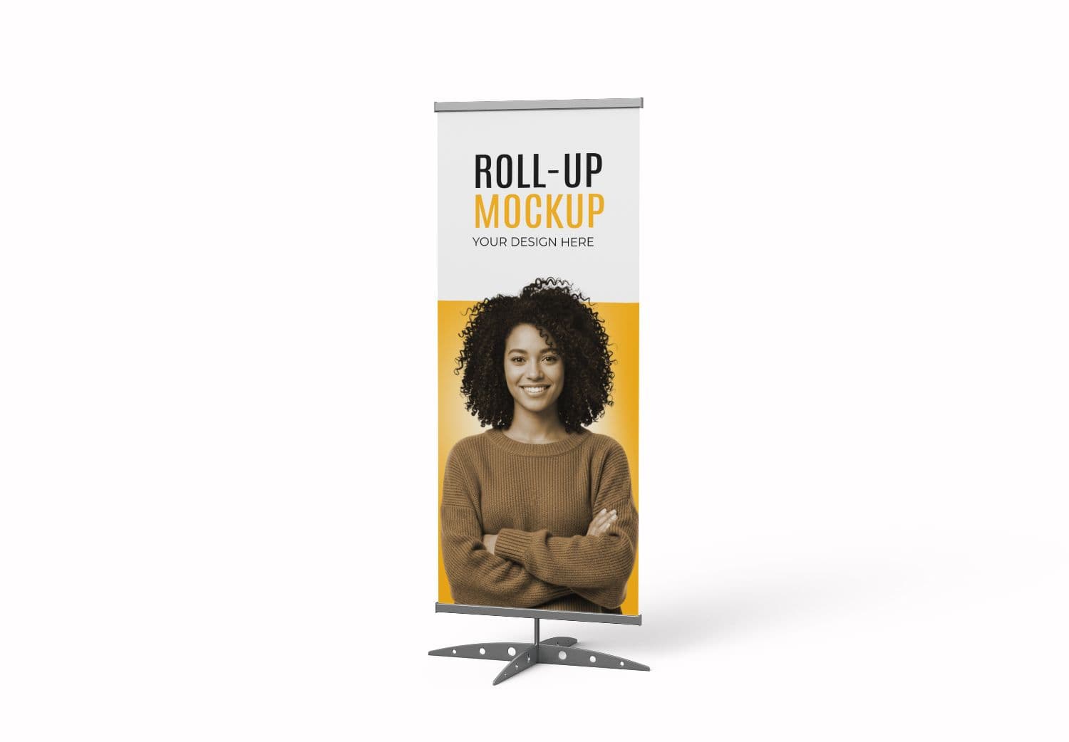 Free Roll-Up Banner Mockup PSD